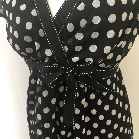 Motherhood Faux Wrap Polka Dot Maternity Dress - Picture 8 of 8